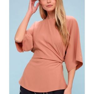 Lulus Dedication dark peach blouse large